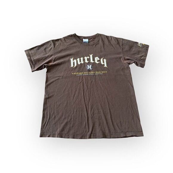 Hurley Y2K Relaxed Brown Grunge Shirt Top - Picture 1 of 4